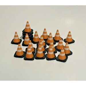 O Scale Road Traffic Cones X20 Pack – 1:48 Model Train Construction Scenery
